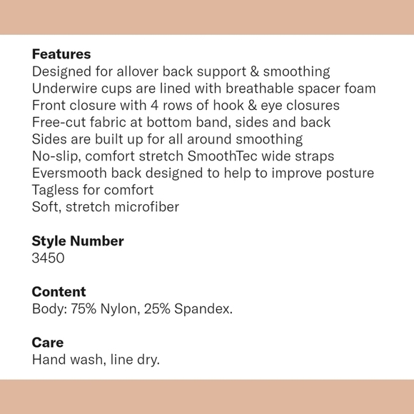 FURLOUGH SALE Bali Nude One Smooth U Posture Boost Support Bra - Sz 42D US - Picture 8 of 9